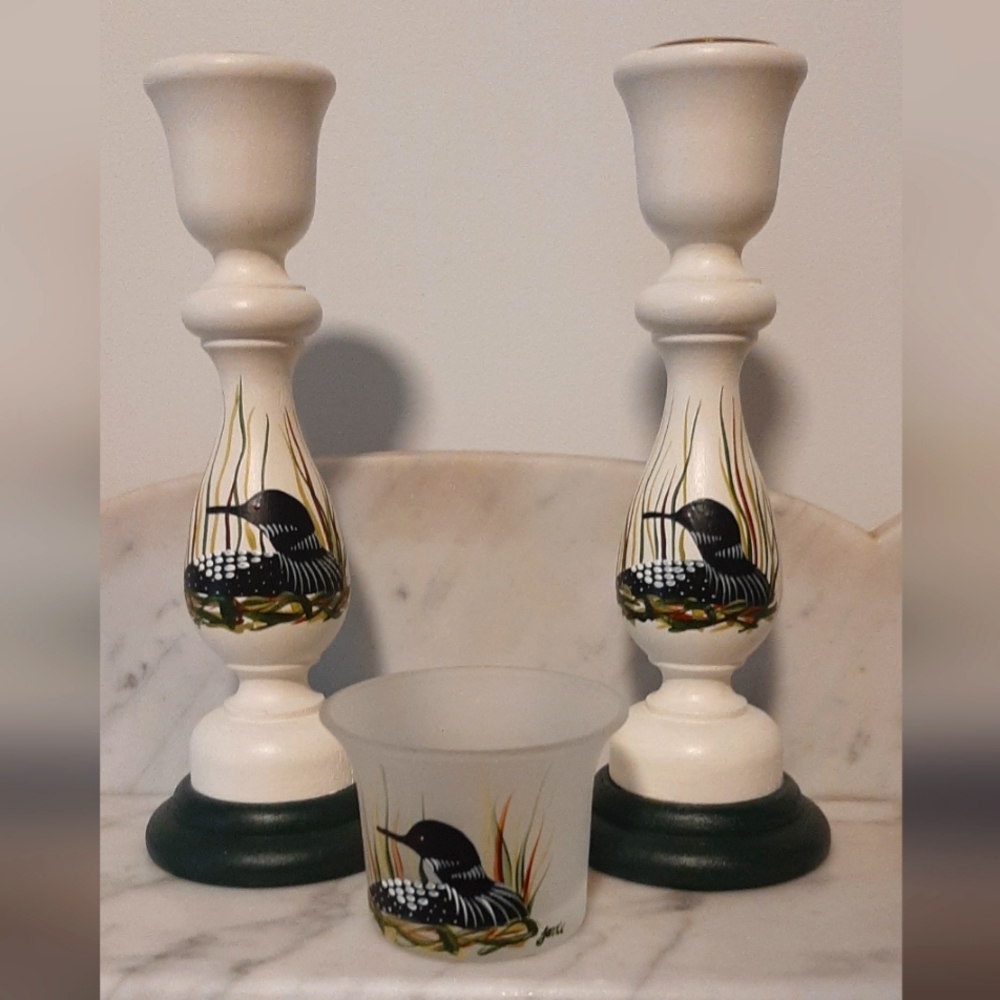 Candle Holder set. Duck themed.